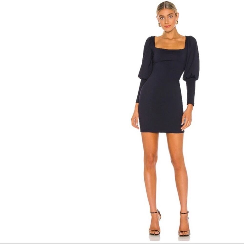 NWT Revolve Susana Monaco Puff Sleeve Dress in Midnight